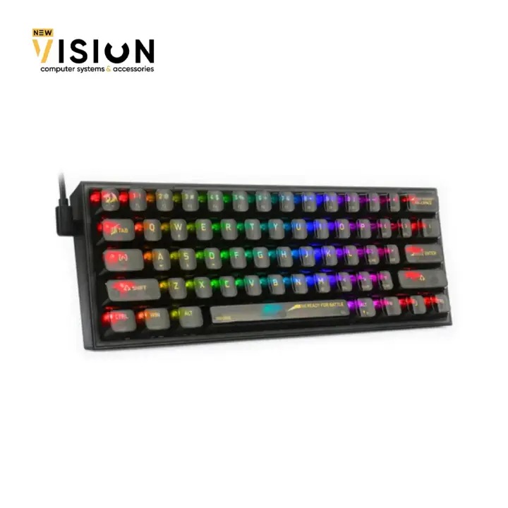 Redragon K617CTB-RGB 60% Wired RGB Gaming Keyboard, 61 Keys Compact Full-Transparent Mechanical Keyboard