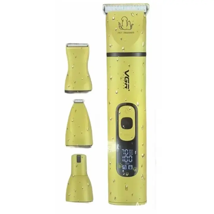 VGR Professional Rechargeable Wet and Dry Hair Trimmer For Pets, Yellow - V-204