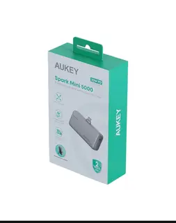 أوكي بطارية متنقلة PB-Y59-WH سبارك ميني بقوة 20واط ، سعة 5,000 ملي أمبير ، مع منفذ USB-C مدمج قابل للطي , ضمان عامين