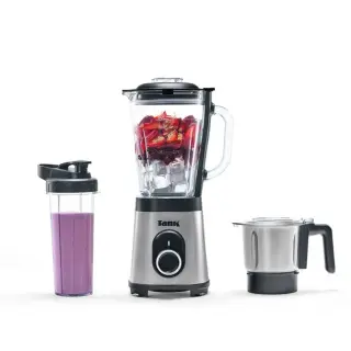 Tank Super Blender, 800 Watts ,1.5L Glass Jug , with 500ml Stainless Steel Grinder and 900ml BPA Free Plastic Bottle, YB-S62k GR , 2 Year Warranty