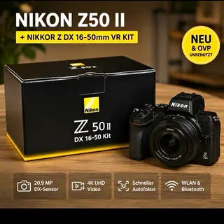 Nikon Z50 II Spiegellose Systemkamera 16-50mm Kit 20,9MP 4K WLAN Schwarz