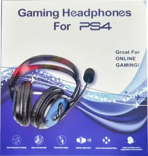 سماعة رأس للألعاب لجهاز PS4، ميكروفون، أسود×أزرق