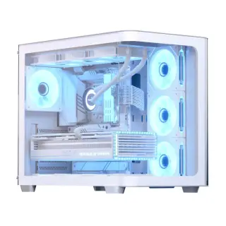 Aerocool P500C-G-BK-v1 And ARGB case with glass panels & 4 fans WHITE