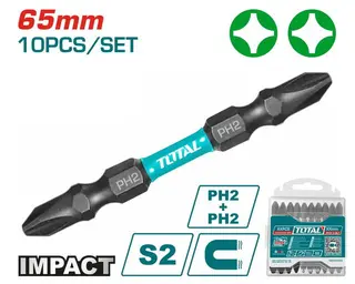 لقمه مفك تصادمي صليبه اتجاهين 6.5 سم PH2×65 توتال TACIM16PH233