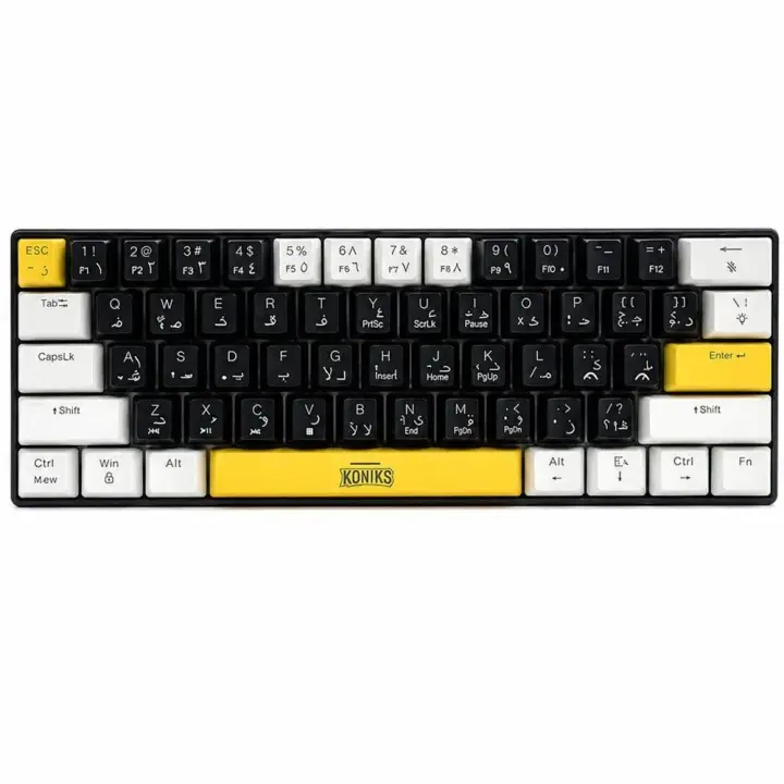 KONIKS Wired Mechanical Gaming Keyboard , Black Yellow - GMK-236