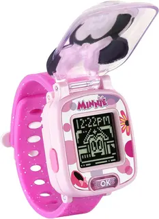 VTech Disney Junior Minnie Mouse Learning Watch - Interactive Educational Smartwatch with Learning Games, Clock Faces, Alarm, and Timer for Kids (Ages 3-6).