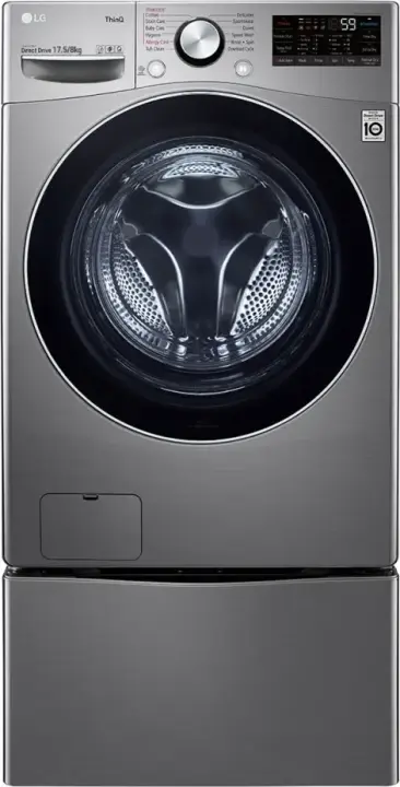 غسالة ملابس فول أوتوماتيك LG، تحميل أمامي، 18 كجم، 6 برامج، فضي، FT018TGES
