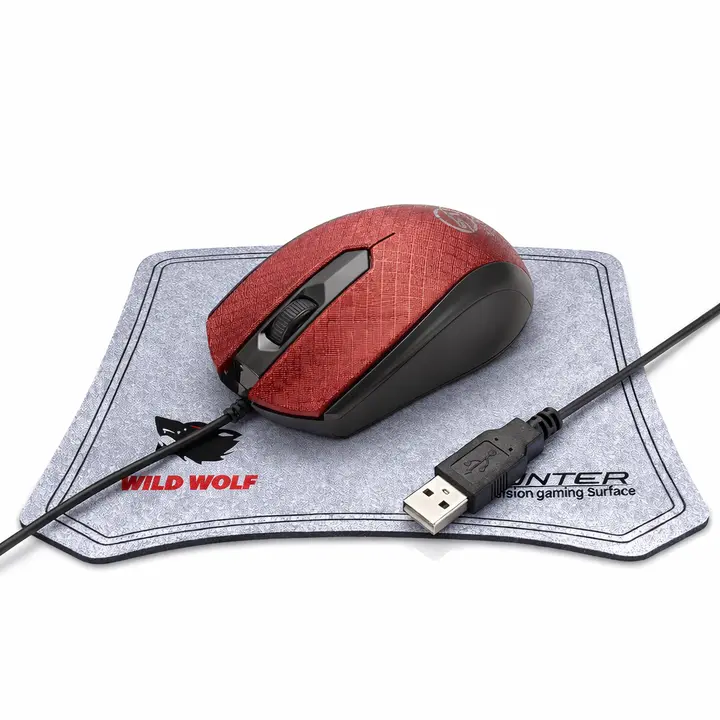 Sky Tech ST2 USB Mouse مع باد ماوس هاى كوالتى Wild Wolf