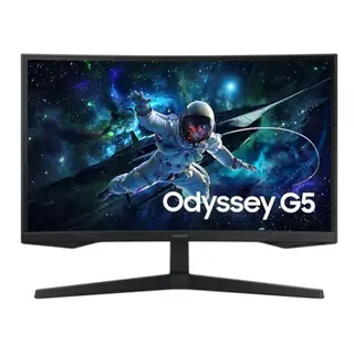 Samsung Monitor Odyssey G5 LS27CG552EMXEG QHD 27 Inch GAMING, 2560*1440 FHD-165Hz, 1ms response, DP / HDMI / Headphone Inputs, Curved