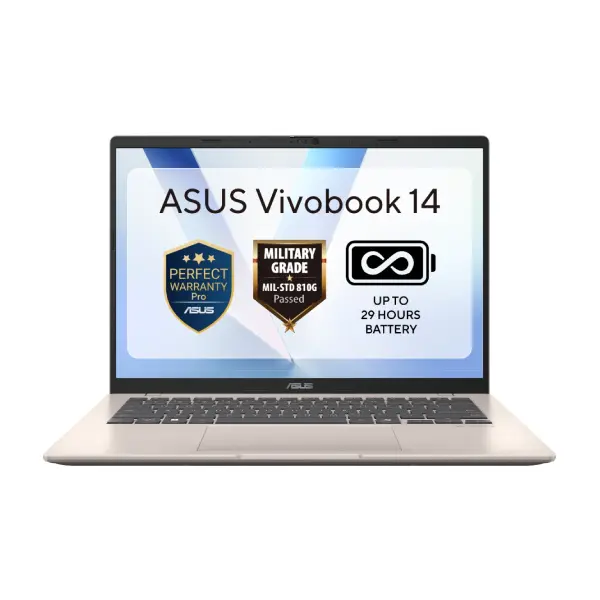 ASUS Vivobook 14 X1407QA Laptop, 14″ WUXGA IPS 300 nits, Snapdragon X X1-26-100, 16GB LPDDR5X, 512GB SSD, Windows 11 (90NB1602-M006X0)