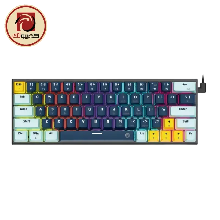 Fantech ATOM63 MK874V2 60% Mechanical Gaming Keyboard, Hot Swap Red Switches | Navy Blue