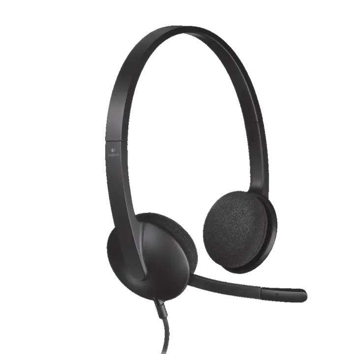 LOGITECH H340 Corded Headset, BLACK, USB