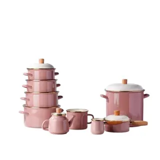 Enamel Non-Stick Cookware Set, 16 Pieces