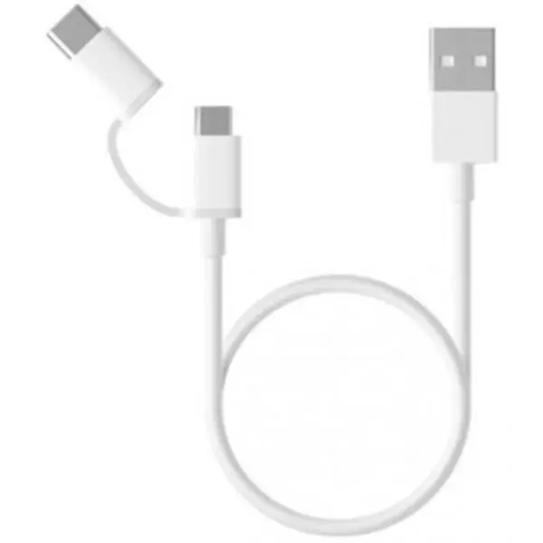 CABLE XIAOMI USB 2X1 /TYPEC WH SJV4082TY 100CM ORG, كابل شاومي USB 2X1 /TYPEC WH SJV4082TY 100CM أصلي