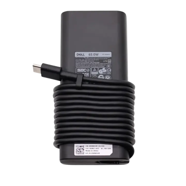 شاحن لاب توب ديل أصلي 65W, Genuine Dell USB-C Charger 20V 3.25A PD, OM1WCF