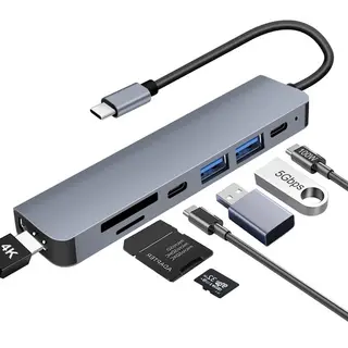 Hub USB C HDMI 4K PD 100W 7 in 1 Docking Station USB C 3 USB A/C hub USBC 3.0