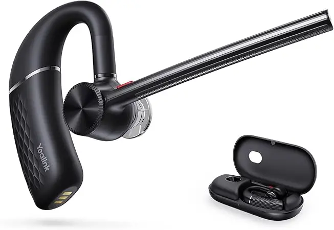 Yealink BH71 Bluetooth Headset, Wireless Earbuds with Noise Cancelling Microphone, Teams and UC Compatible, Connect to Mobile Phone/Tablet PC, Mono Headphones for Business, Office, Trucker