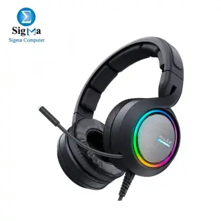 ABKONCORE B1000R Gaming Headset with True 5.2 Surround Sound, Noise-Cancelling Microphone, Bass Vibration, RGB LED Light