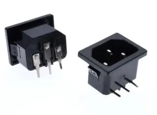 AC Power Socket Plug Right Angle 3 Pin PCB