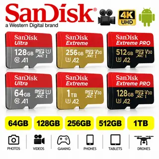 Micro SD Memory Card SanDisk Ultra Extreme Pro 32GB 64GB 128GB 256GB Class 10 A2