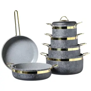 Brioni Royal Stone Granite Cookware Set (10 Pieces)
