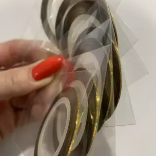 Decore Ribbon Glossy Gold Light Holographic