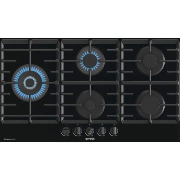 Gorenje Built In Gas Hob, 5 Burners, 90 cm, Black - GCW951B