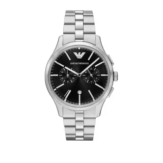 ساعة Emporio Armani Dario AR11691 رجالي أسود فضي, 42 مم