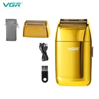 ماكينة حلاقة كهربائية للرجال في جي ار، استخدام جاف، ذهبي، V-399