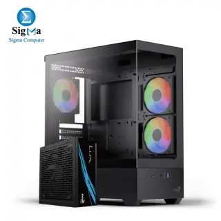 Aerocool P500D 3Fans ARGB Black + Aerocool LUX 650W, 80Plus Bronze