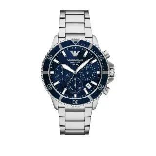 ساعة Emporio Armani World Explorer AR11681 رجالي Solar أزرق فضي, 43 مم