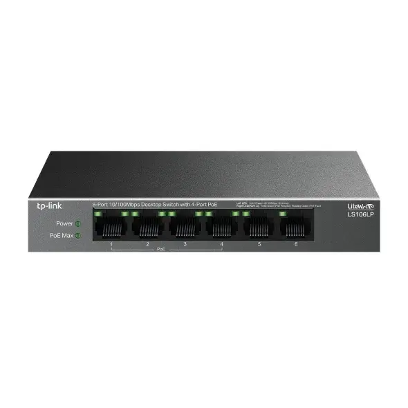 سويتش 6 بورت (4 PoE) و 2 أبلينك | LS106LP PoE - TP-Link