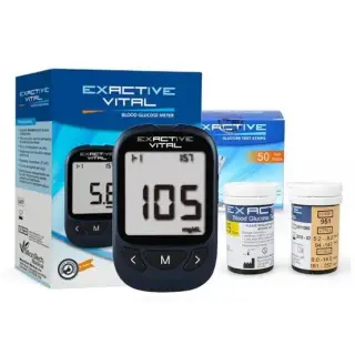 جهاز قياس نسبة السكر فى الدم ماركة اكس اكتيف ExActive + علبة شرائط 25 شريطه هدية