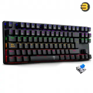 T-DAGGER Bora T-TGK313 TKL Mechanical Gaming Keyboard, Blue Switches, Rainbow LED, 50M Clicks Durability -