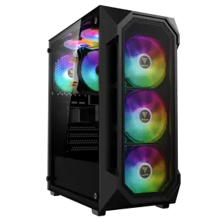 GAMDIAS AURA GC1 ELITE Mesh RGB Mid-tower Case Black+PSU AURA GP 650W