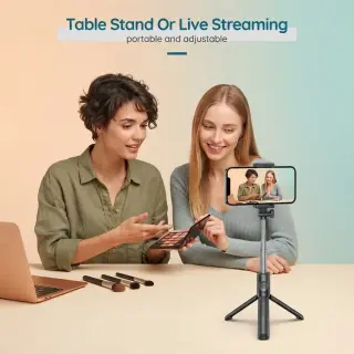 Extendable Selfie Stick with Detachable Bluetooth Wireless Remote Phone Holder Compatible with All Smartphones Bluetooth Selfie Stick, 3 in 1 Multifunctional Selfie Stick Tripod Stand (Black)