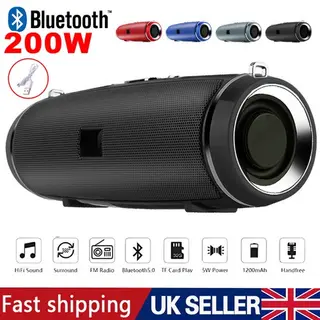 200W Portable Bluetooth Speaker IPX2 Waterproof Outdoor HIFI Pillar Speaker Subw