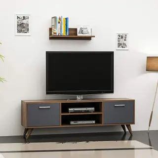 ترابيزة تليفزيون مع رف ديكور 40×140سم, DOM248