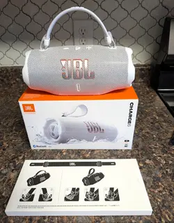 No App Bluetooth Only JBL Charge 6 Portable Bluetooth Speaker White