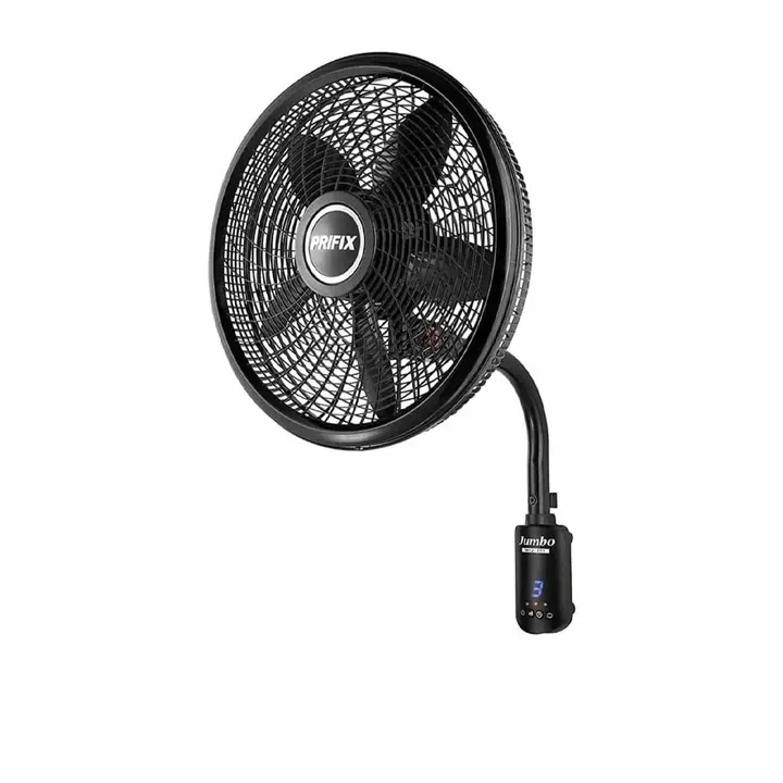 Prifix Jumbo Wall Fan 21 Inch With Remote Control - 3 Speed - 5 Blades - Black - WFJ211