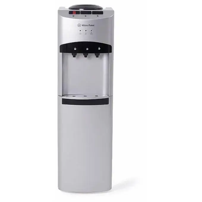 White Point Hot, Cold and Normal Water Dispenser with Refrigerator, 3 Taps, Silver - Wpwd01fs ( International Warranty )