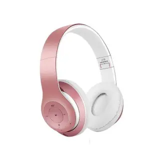 L150 Wireless Bluetooth Headset, Microphone, FM Radio, Memory Card Slot, Foldable Compatible with mobile and computer Pink color