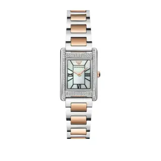 ساعة Emporio Armani Genni AR11626 نسائية مستطيلة Mother of Pearl ثنائية اللون, 22×32 مم