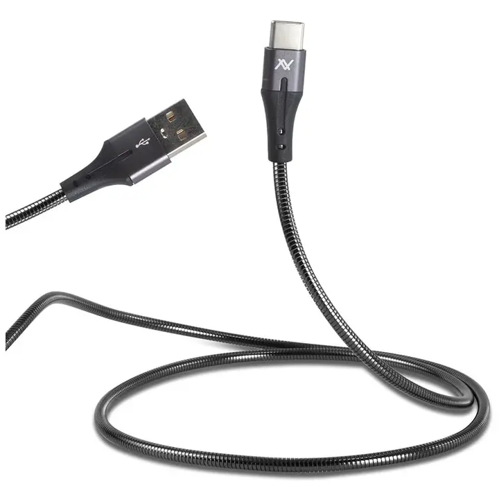 L'AVVENTO (MP034) Metal Cable with Metal Connectors USB to Type C - Silver