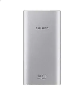 باور بانك للشحن السريع مع كابل ميكرو USB من سامسونج EB P1100C, 15 وات, 10000 ميلي امبير في الساعة, فضي