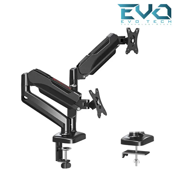 Redragon IVORY GMK915 Dual Monitor Mount Stand Gas Spring Adjustable Arms VESA 75/100mm 13-32 Inch