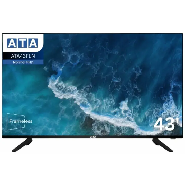شاشة تلفزيون ايه تي ايه Frameless مقاس 43 بوصه LED، بدقة FHD - موديل ATA43FLN