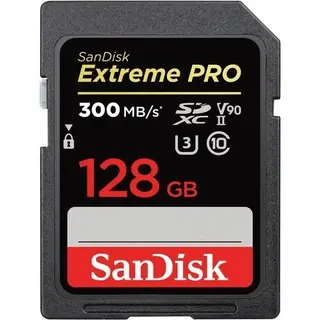 SanDisk 128GB 300MB/S Extreme PRO UHS-II SDXC Memory Card