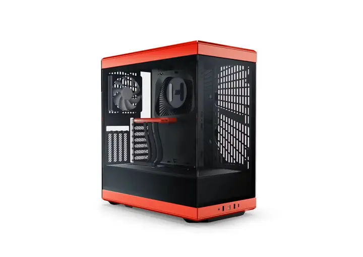 HYTE Y40 Red and Black with 2 Fans and Gen 4.0 Riser Cable