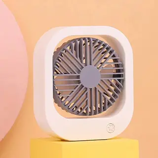 مروحة مكتب USB تدفق هواء قوي وتشغيل هادئ 3 سرعات مروحة طاولة صغيرة 360 درجة رأس قابل للتدوير للمنزل مكتب غرفة نوم, لون ابيض (كود 7480)
